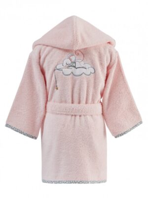 Peignoir en éponge Mouskette rose 2 ans